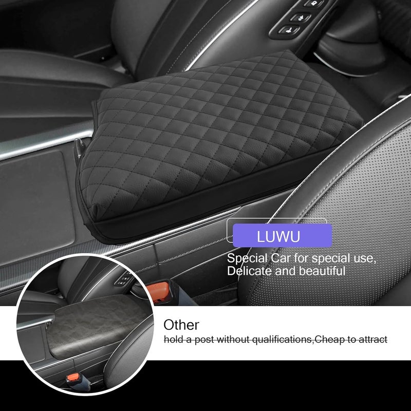 LUWU 2025 Palisade Center Console Cover Compatible with 2020-2024 2025 Palisade Accessories Armrest Cover Center Console Pad Armrest Console Cover (Thick Black) - Image 4